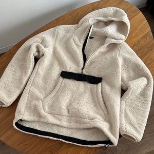 North Face fleece jacket, large, off-white color